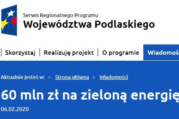 Dofinansowanie ekologicznego projektu